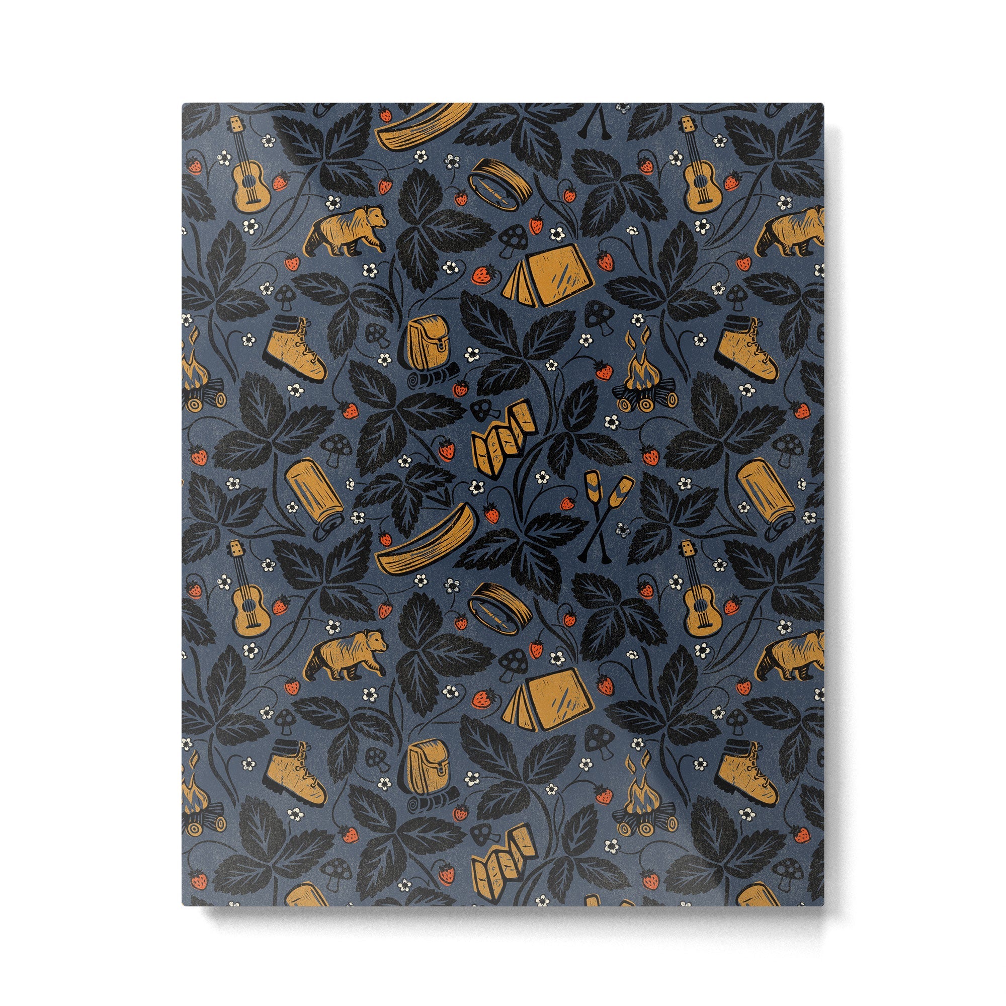 Summer Camping - Midnight Blue Metal Print | TeksDecor