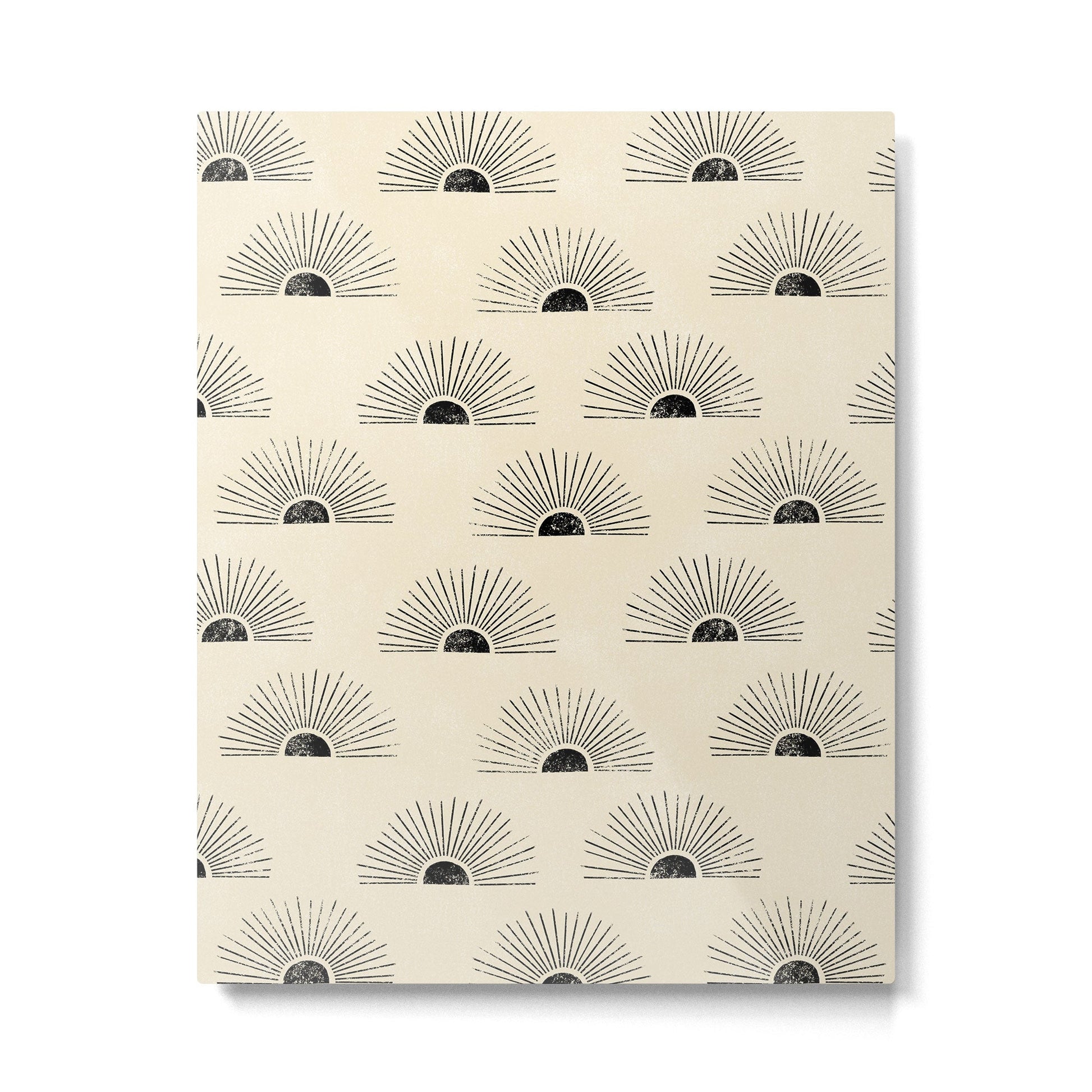 Sunrise - black and cream Metal Print | TeksDecor