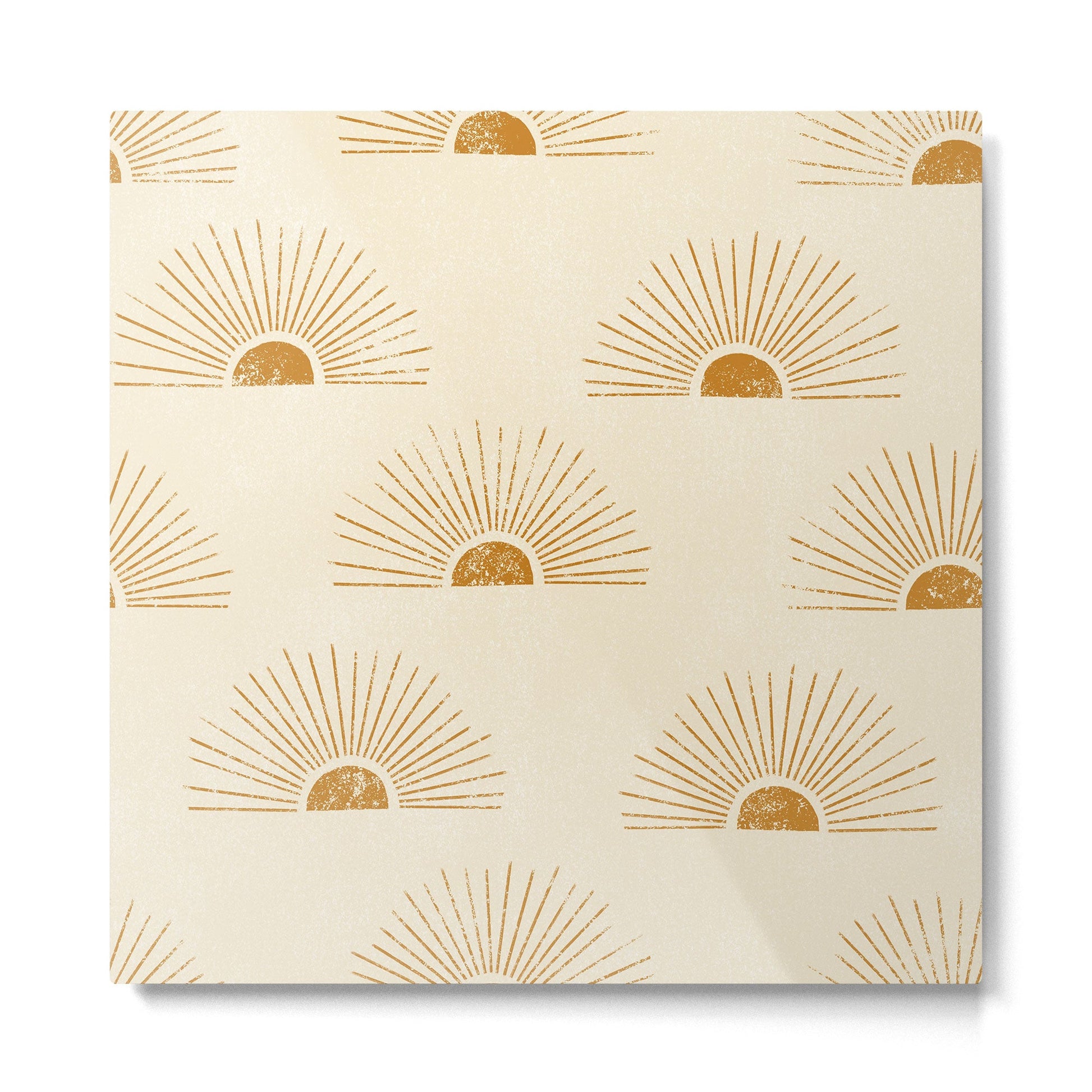 Sunrise - Desert Gold and Cream Metal Print | TeksDecor