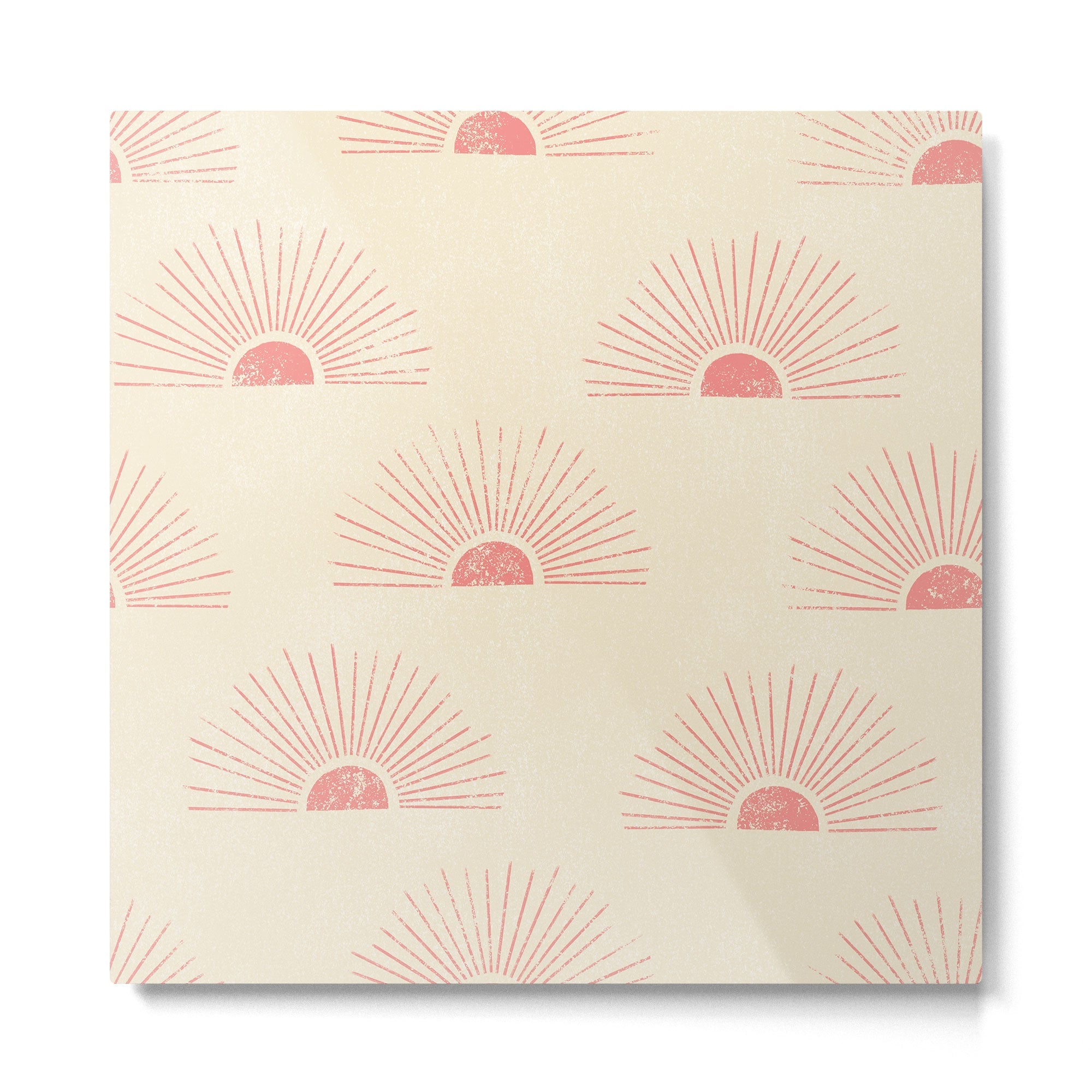 Sunrise - pink and cream Metal Print | TeksDecor
