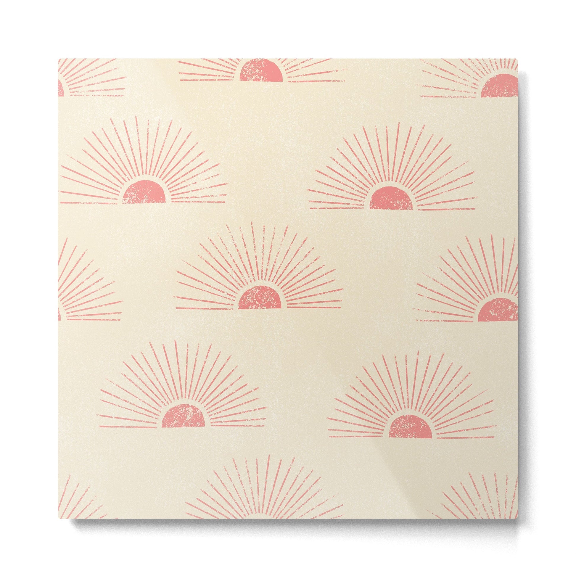 Sunrise - pink and cream Metal Print | TeksDecor