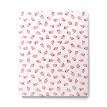 Sweet Strawberries - pink and red on white Metal Print | TeksDecor