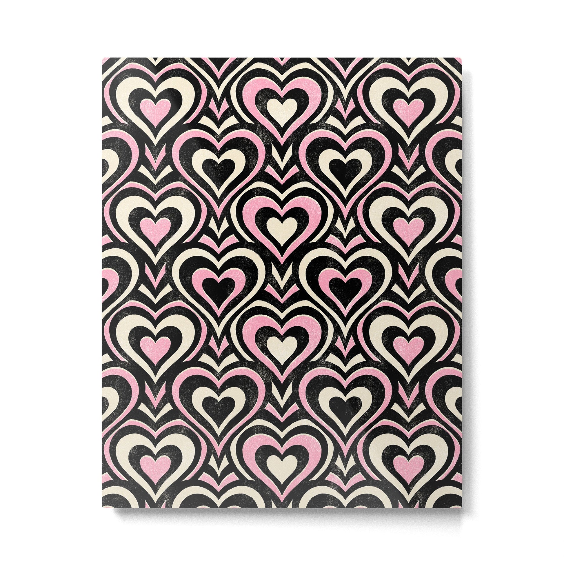 Sweethearts - black, pink, and cream  Metal Print | TeksDecor