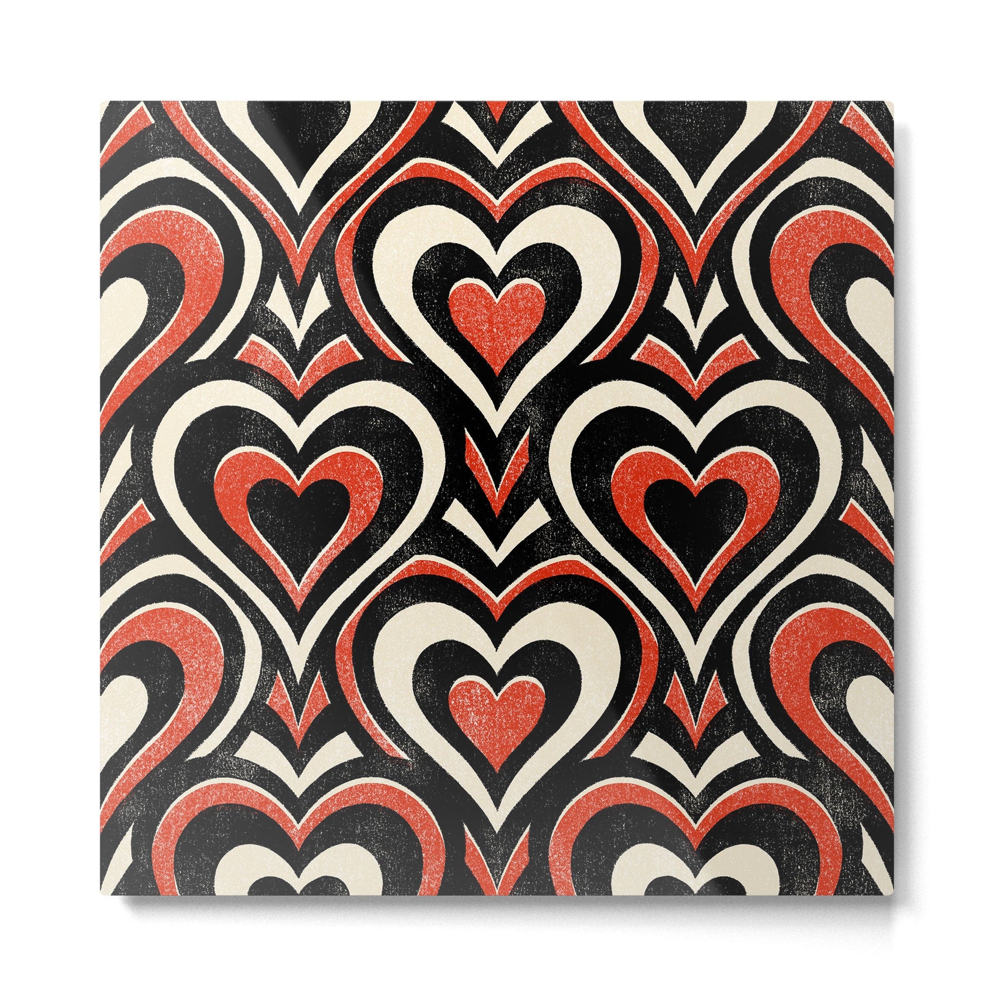 Sweethearts - red, black, and cream Metal Print | TeksDecor