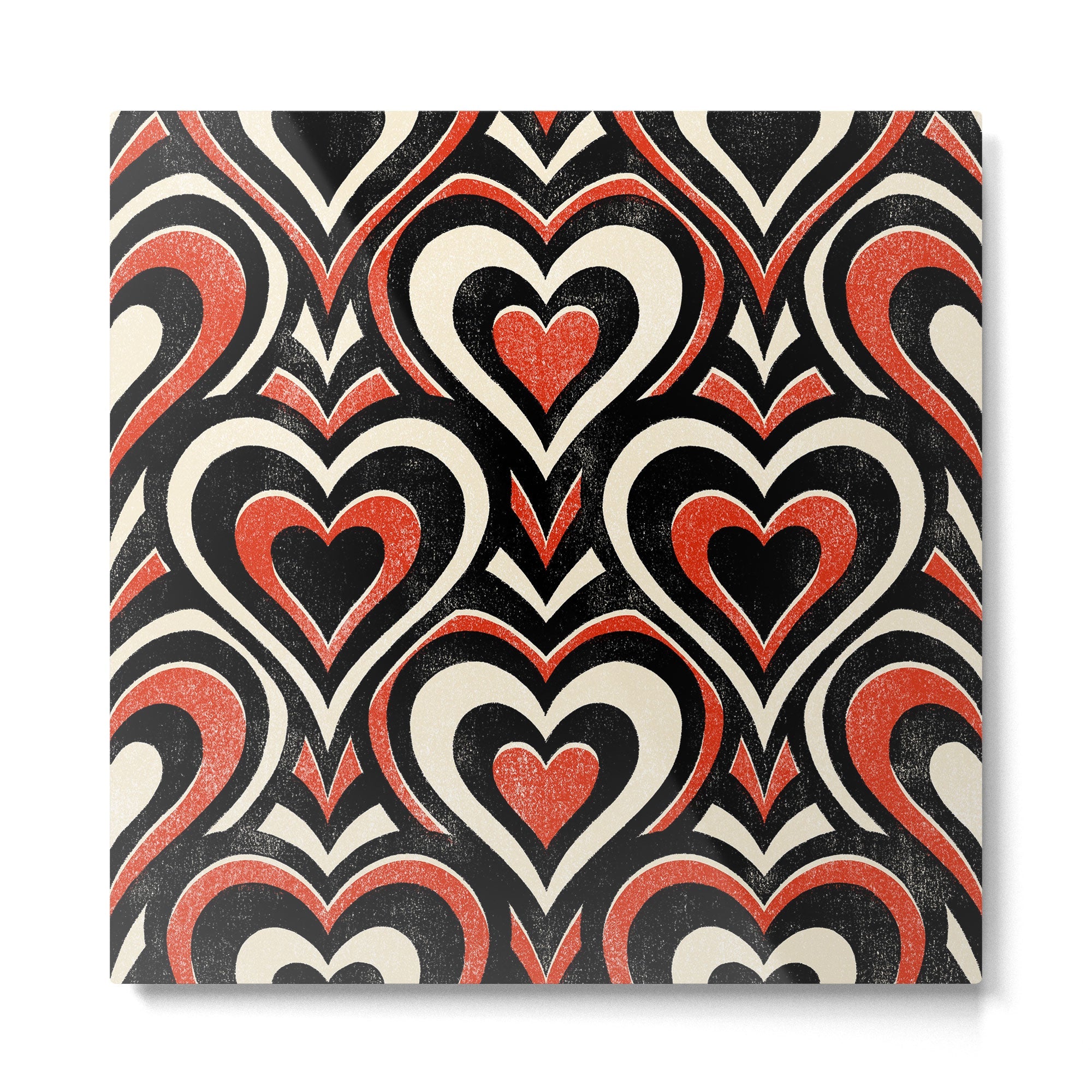 Sweethearts - red, black, and cream Metal Print | TeksDecor