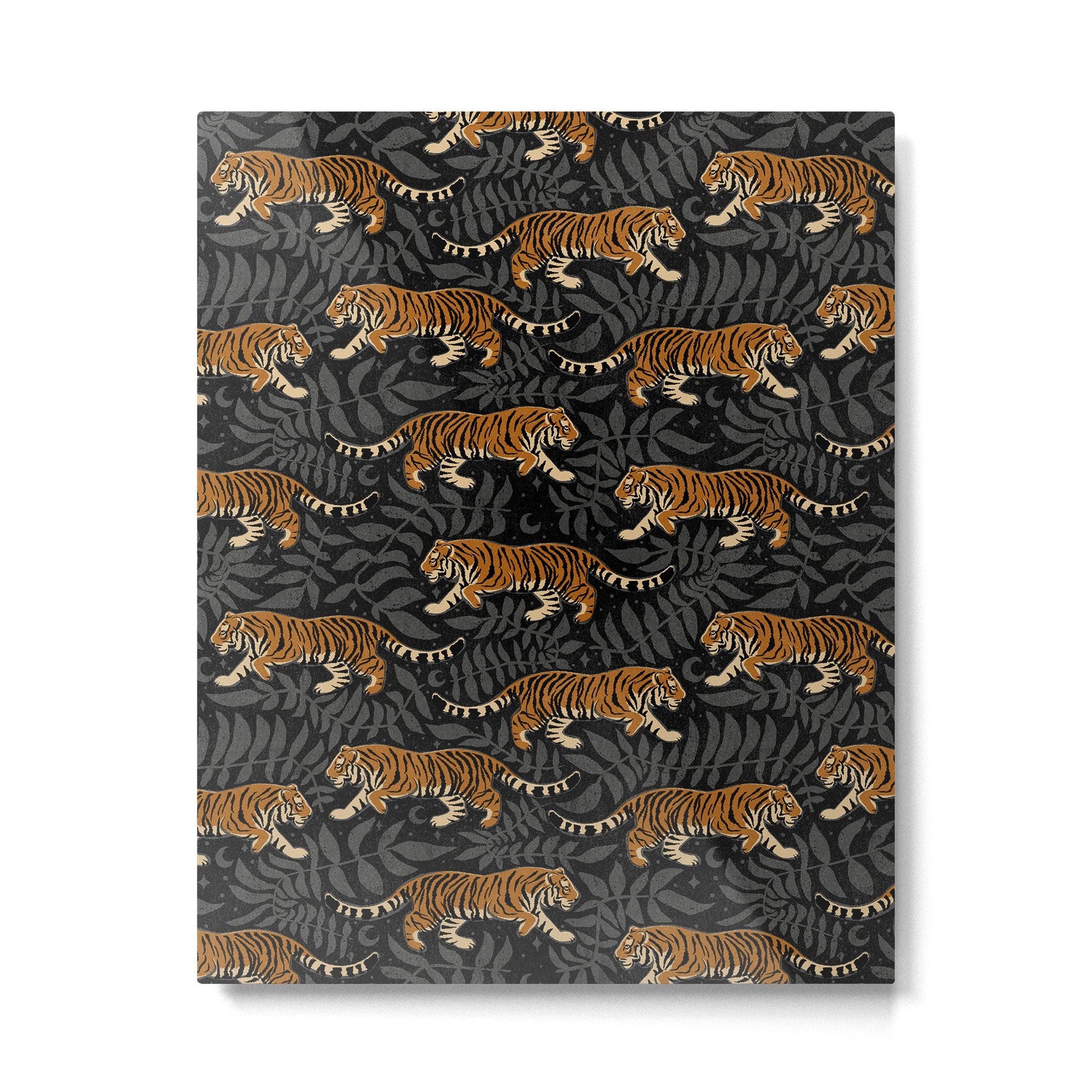 Tigers - black and charcoal  Metal Print | TeksDecor