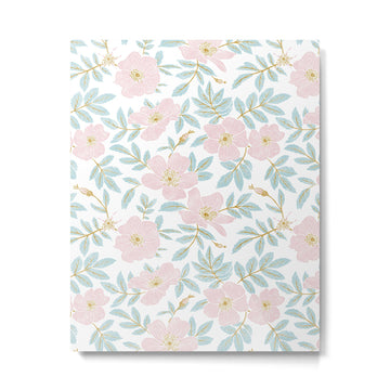 Wild Mountain Roses - pink, mint, and gold Metal Print | TeksDecor
