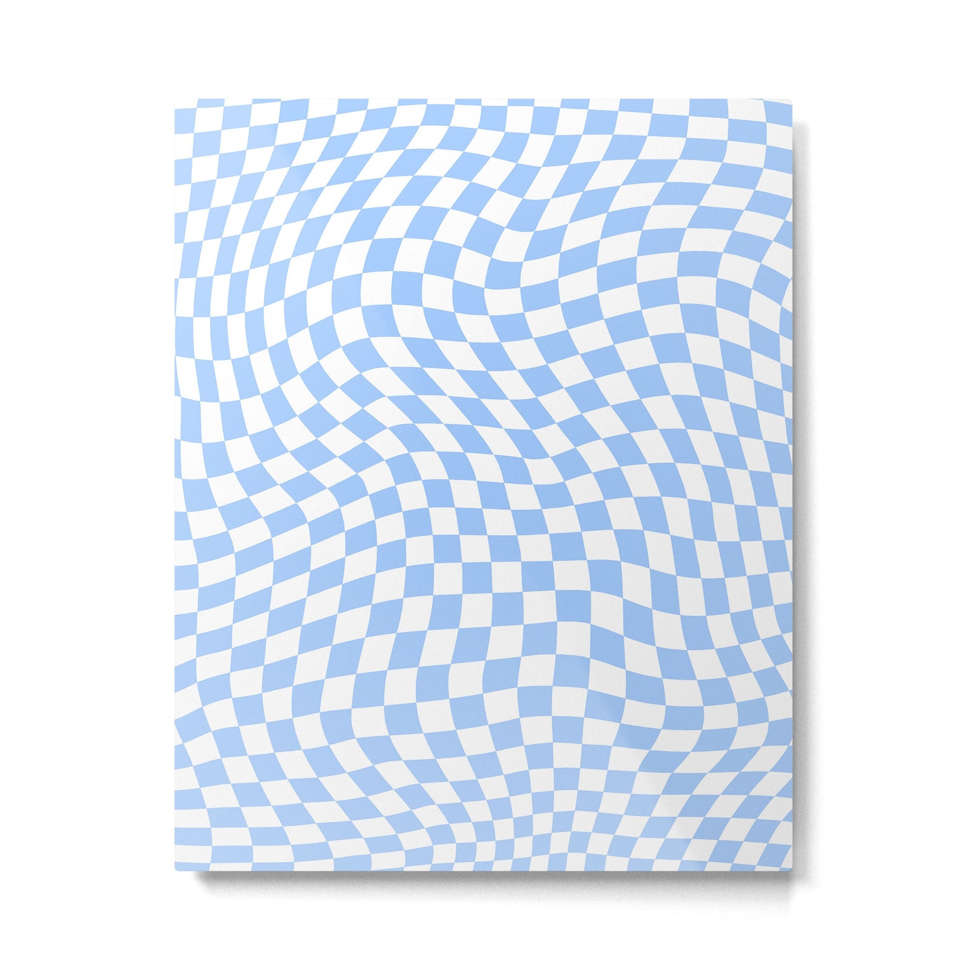 Pastel Blue Twisted Swirl Checkered Squares  Metal Print | TeksDecor