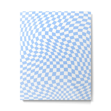 Pastel Blue Twisted Swirl Checkered Squares  Metal Print | TeksDecor