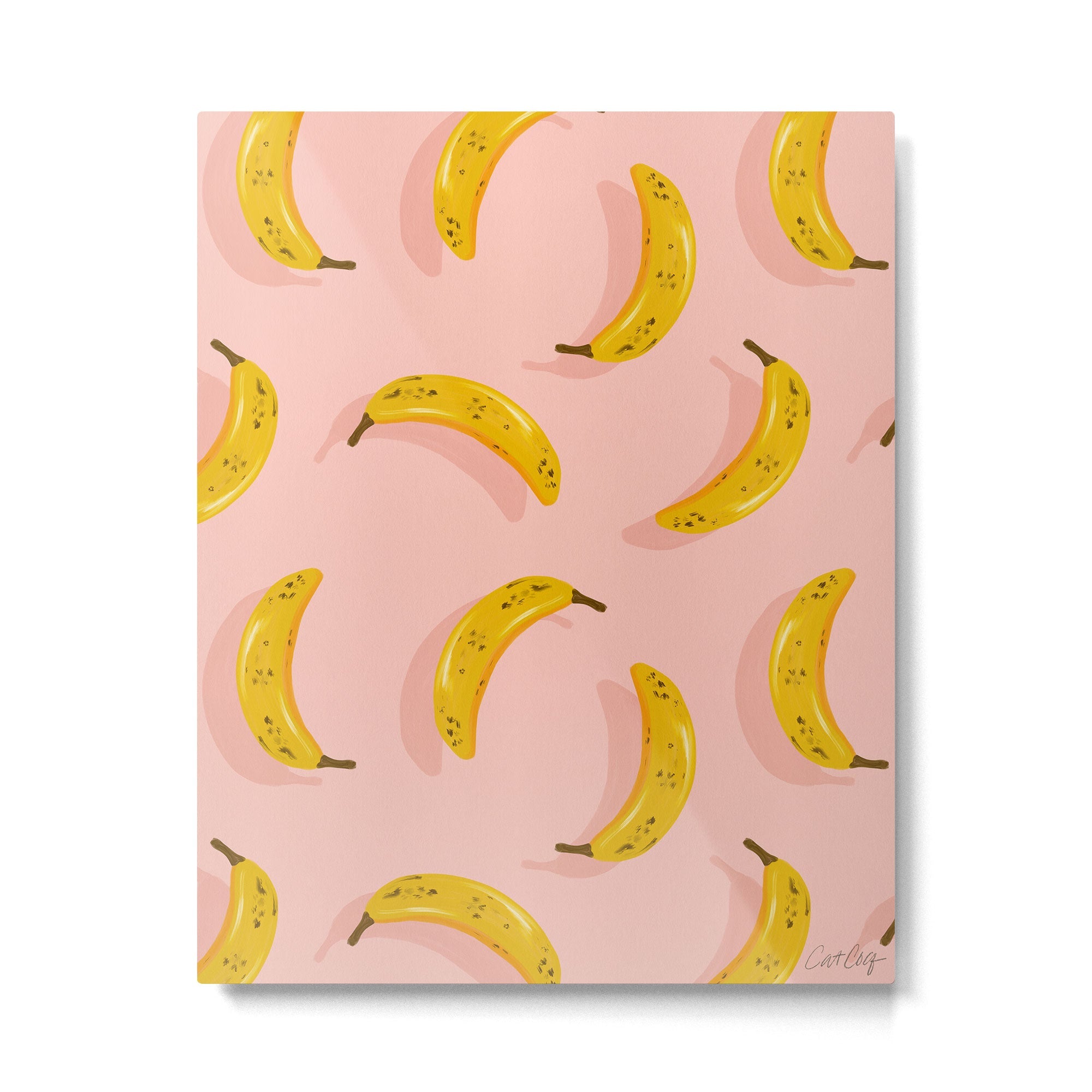 Banana Pattern - Blush Metal Print | TeksDecor