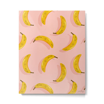 Banana Pattern - Blush Metal Print | TeksDecor