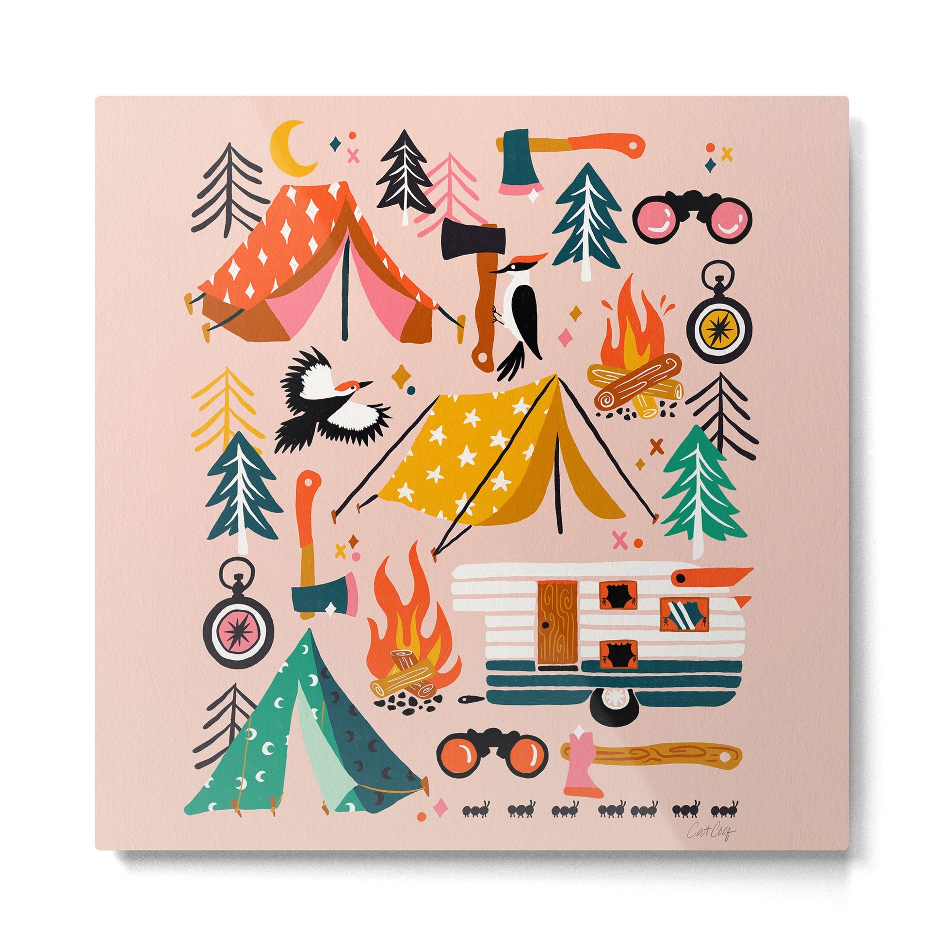 Camping Kit - Blush Palette Metal Print | TeksDecor