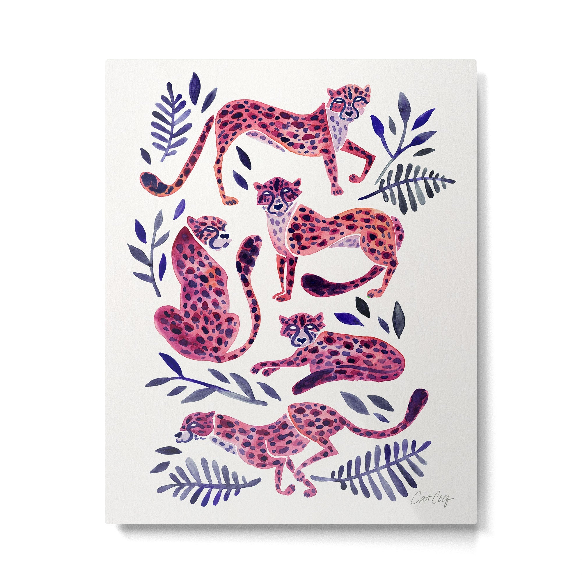 Cheetah Collection - Mauve & Indigo Metal Print | TeksDecor