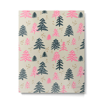 Christmas Trees - Emerald & Pink Metal Print | TeksDecor