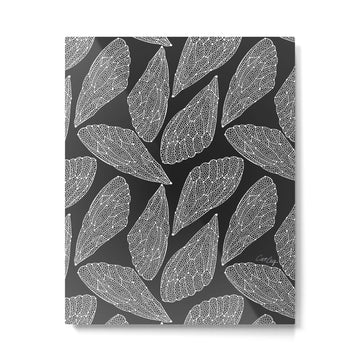 Cicada Wings - White on Black Metal Print | TeksDecor