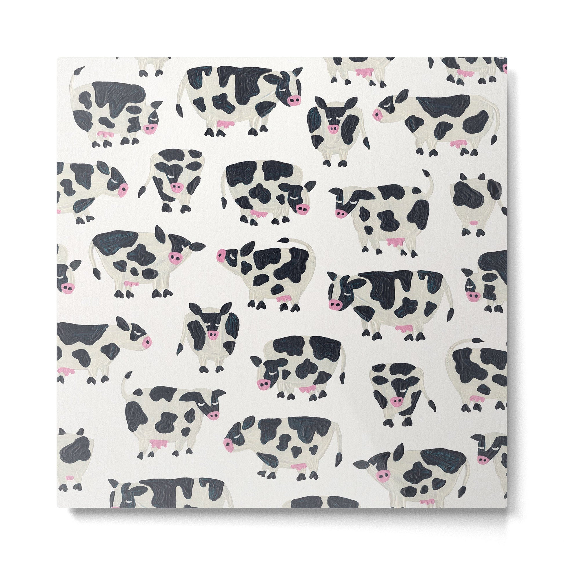 Cow Collection - White Metal Print | TeksDecor