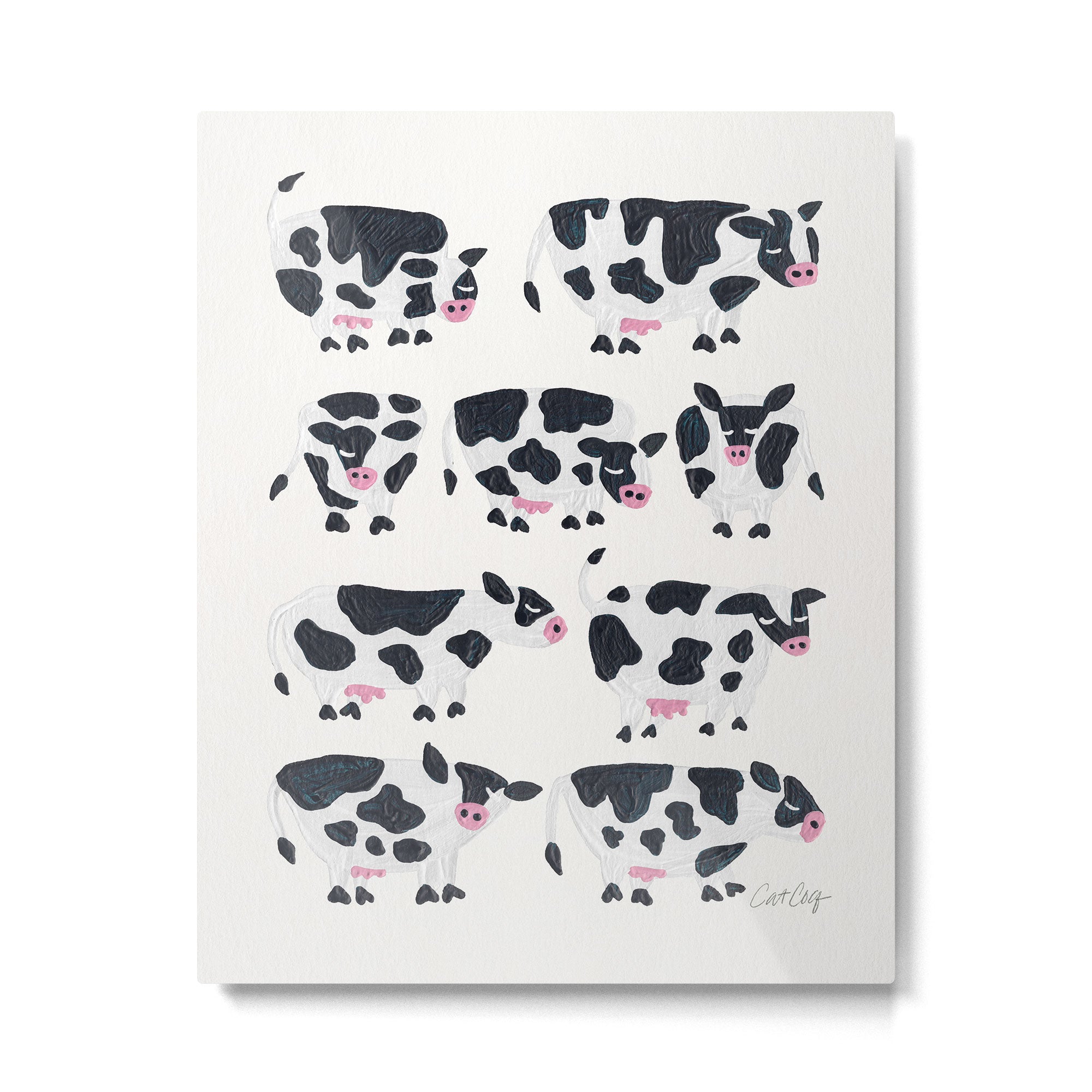Cow Collection - White Metal Print | TeksDecor