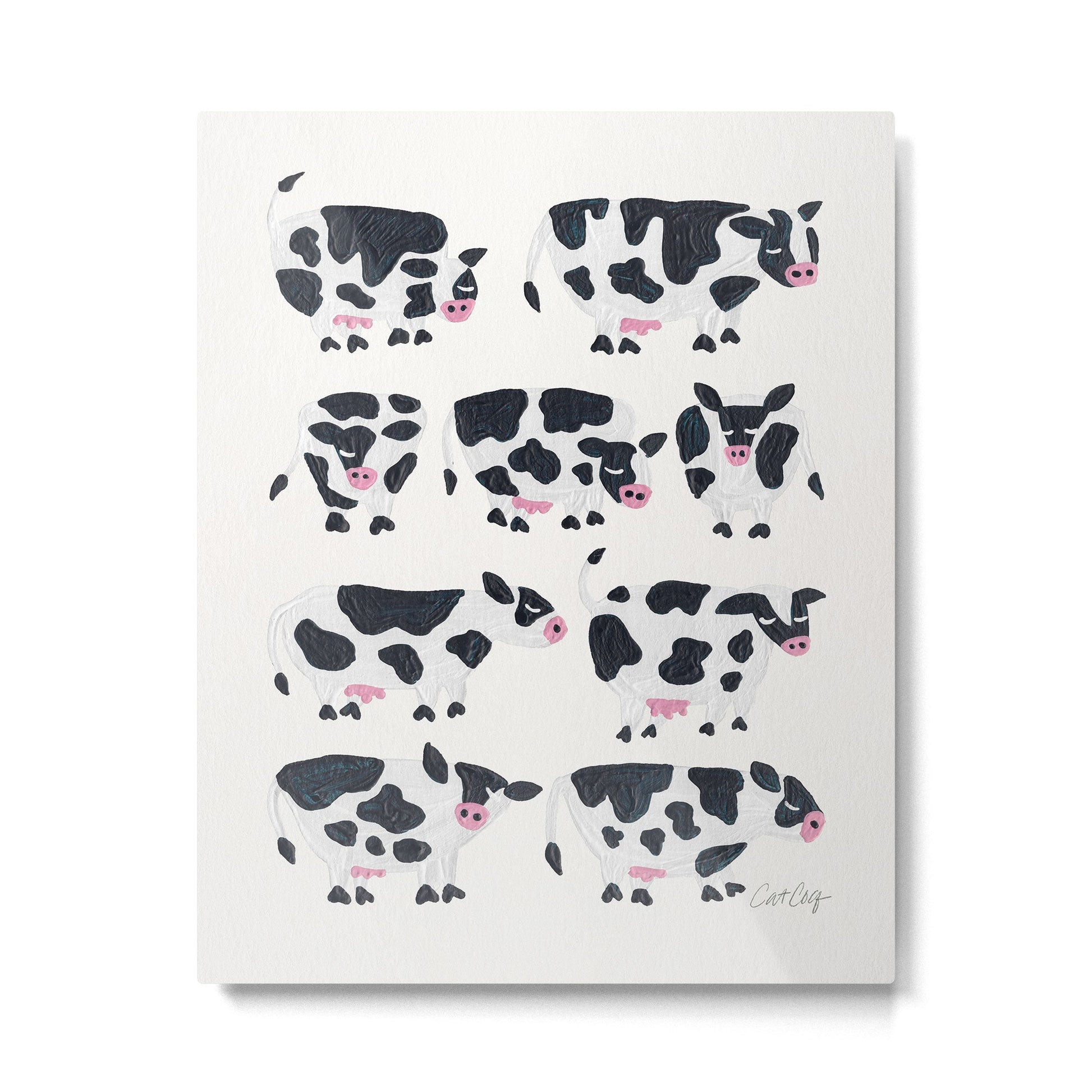 Cow Collection - White Metal Print | TeksDecor