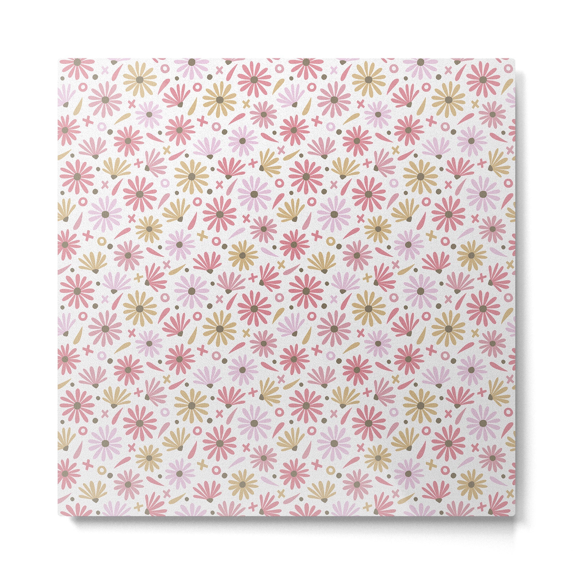 Daisies - Blush & Gold Metal Print | TeksDecor