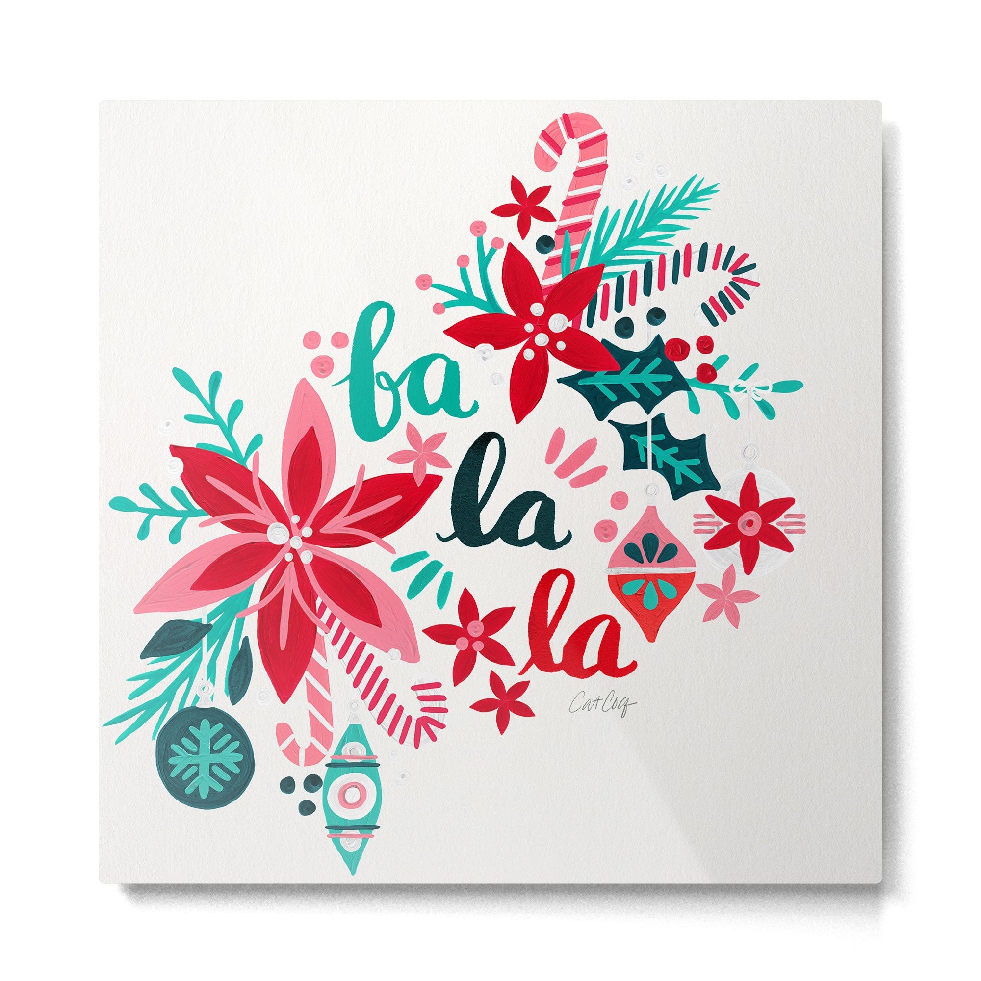 Fa La La Bouquet - White Metal Print | TeksDecor