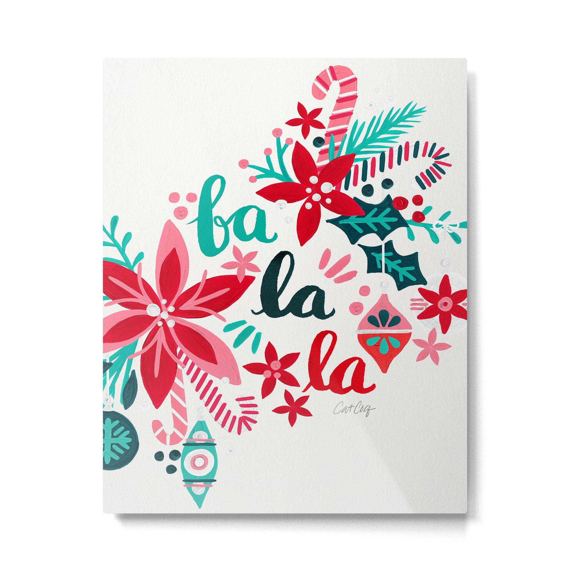 Fa La La Bouquet - White Metal Print | TeksDecor