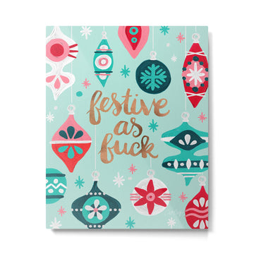 Festive As Fuck - Mint Palette Metal Print | TeksDecor