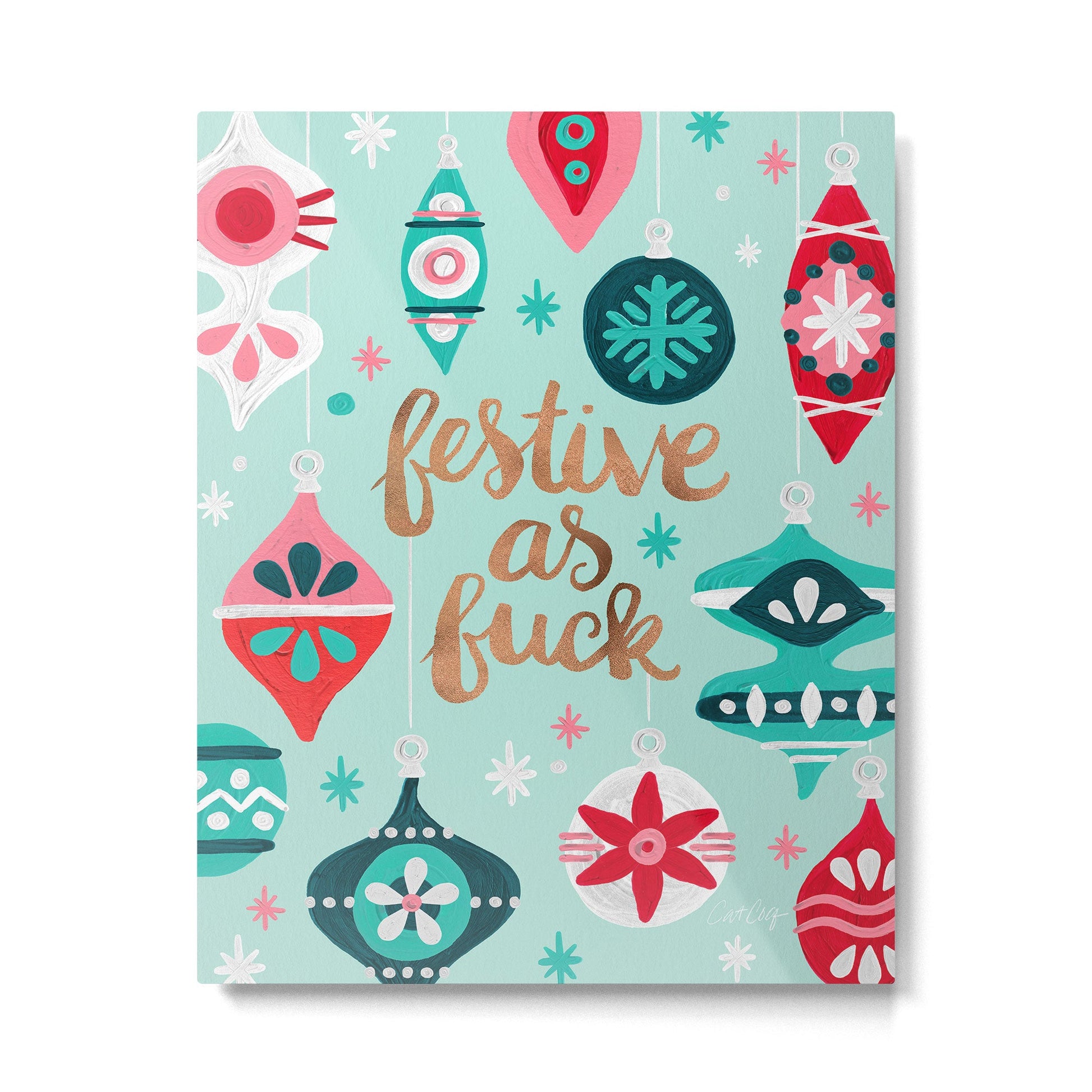 Festive As Fuck - Mint Palette Metal Print | TeksDecor