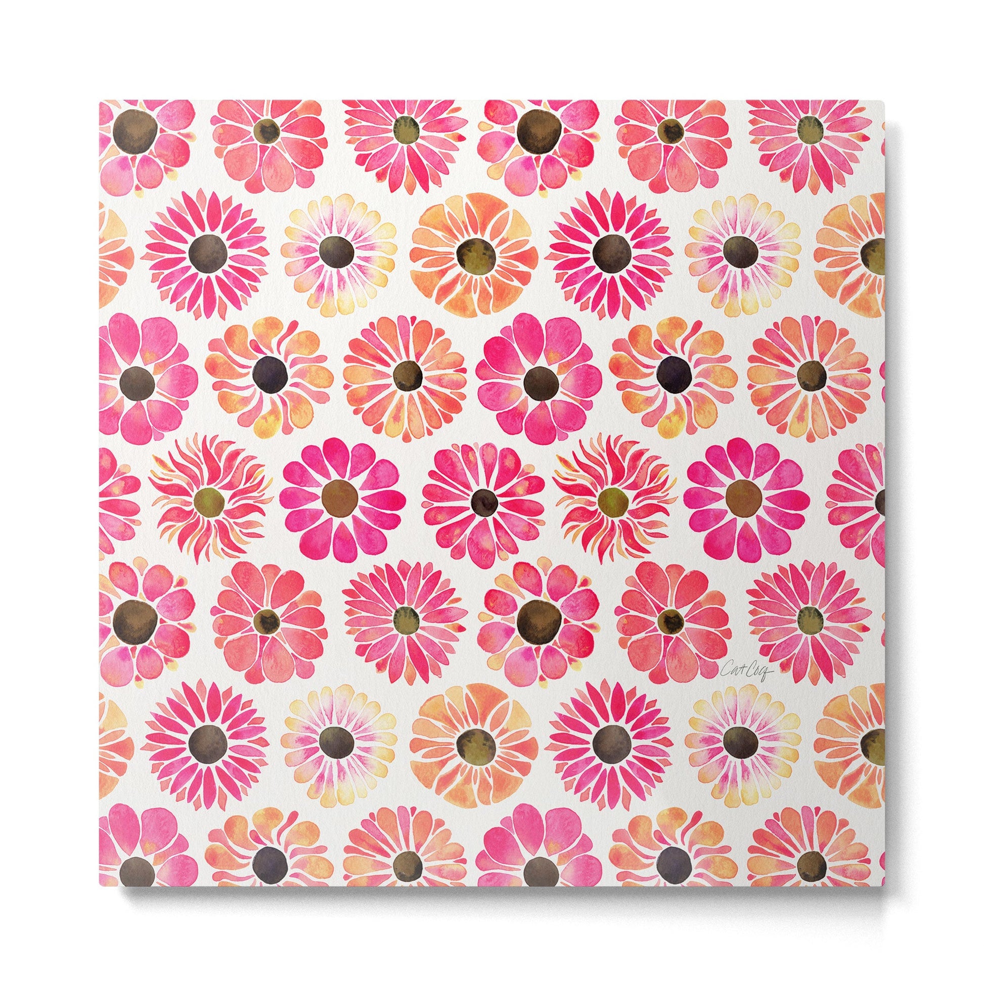 Flower Power - Pink Metal Print | TeksDecor