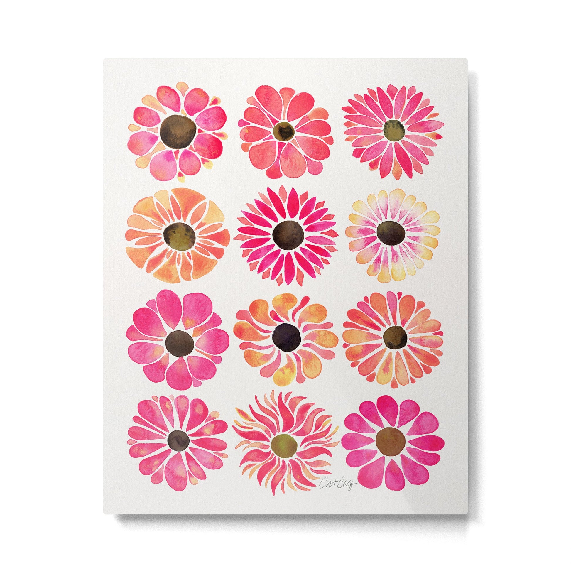 Flower Power - Pink Metal Print | TeksDecor