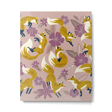 Foxes & Blooms - Lavender Palette Metal Print | TeksDecor