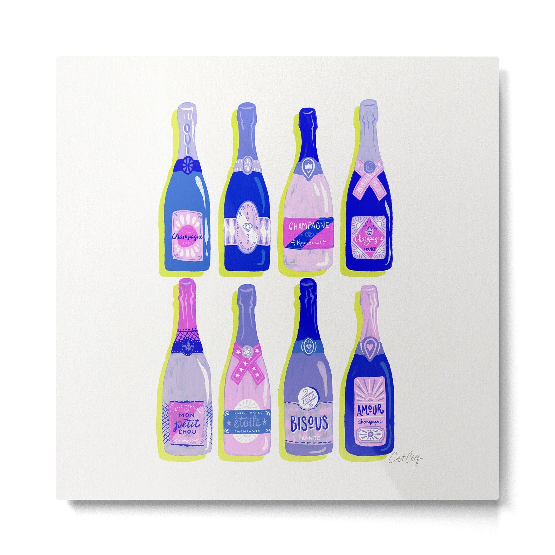 French Champagne Collection - Indigo Metal Print | TeksDecor