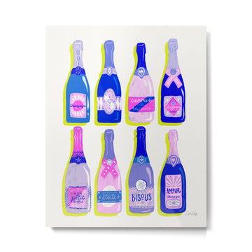 French Champagne Collection - Indigo Metal Print | TeksDecor
