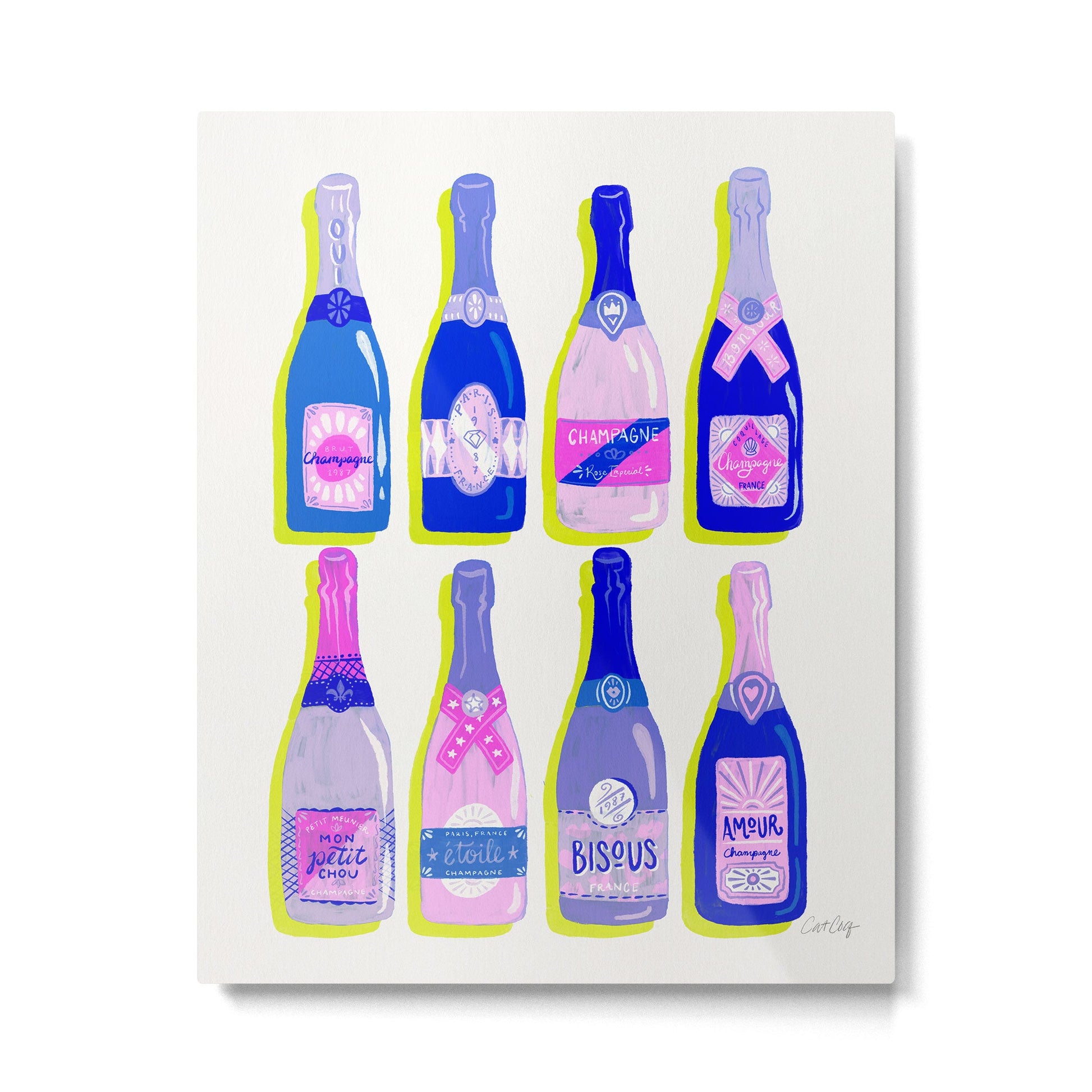 French Champagne Collection - Indigo Metal Print | TeksDecor