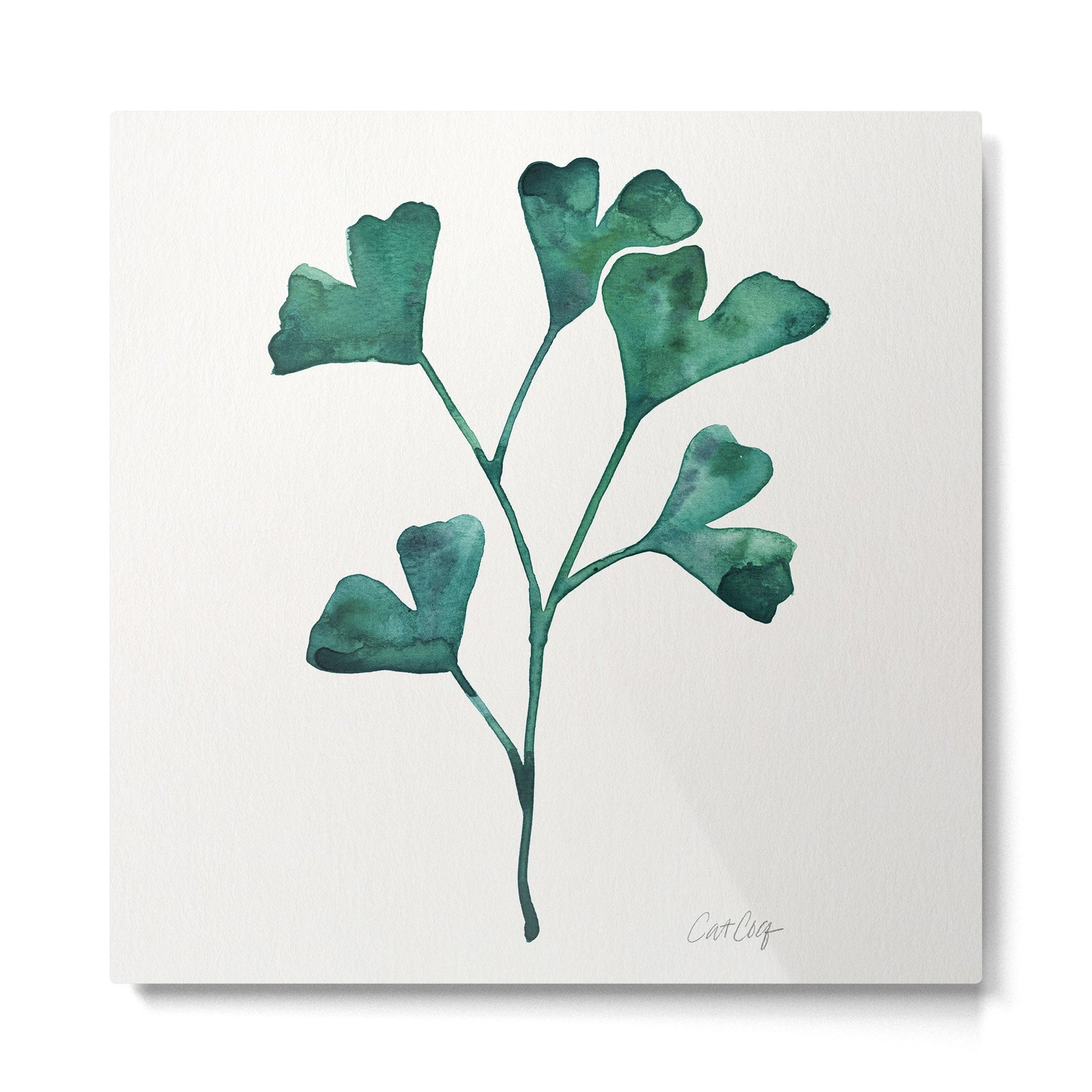 Ginkgo Biloba - Teal Metal Print | TeksDecor