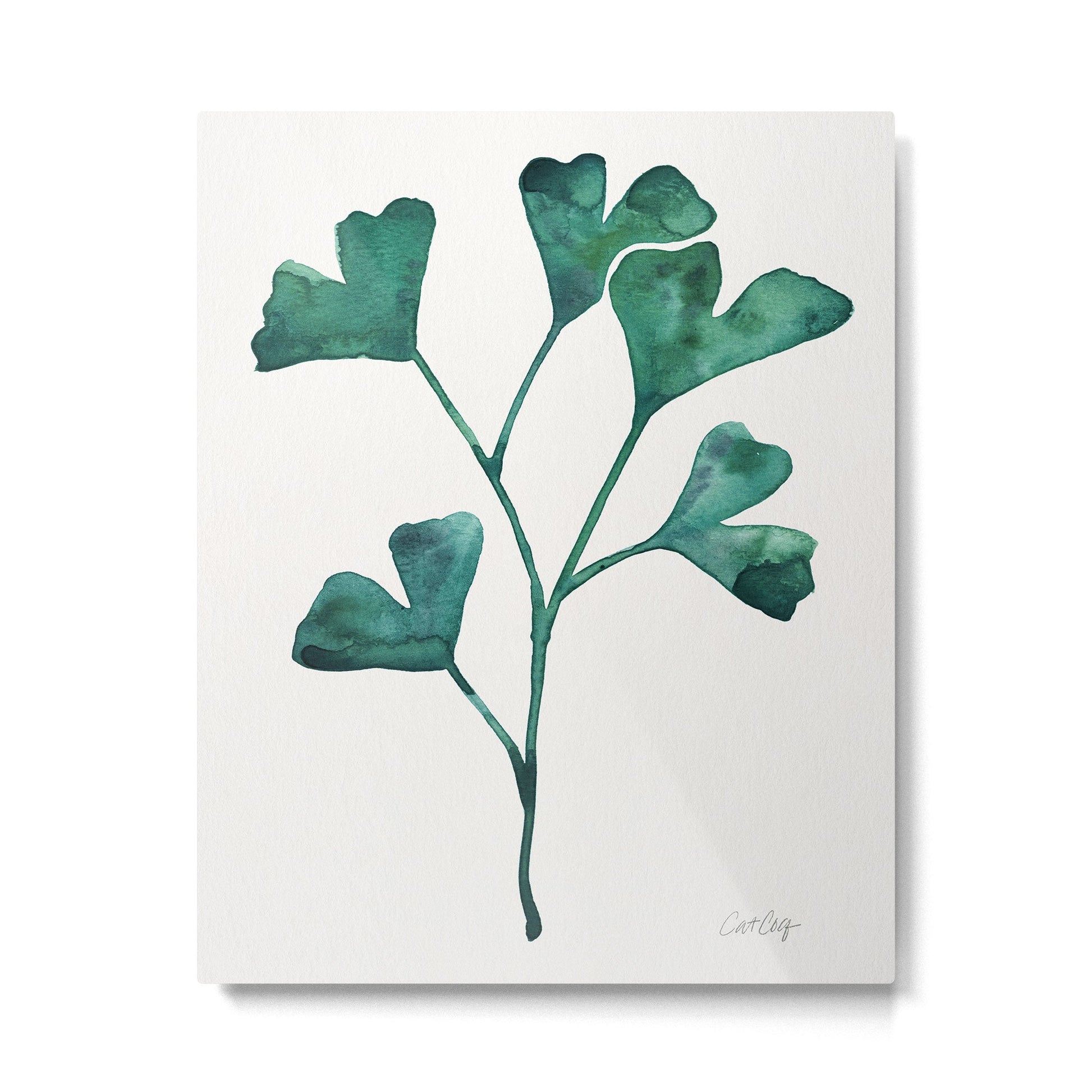 Ginkgo Biloba - Teal Metal Print | TeksDecor
