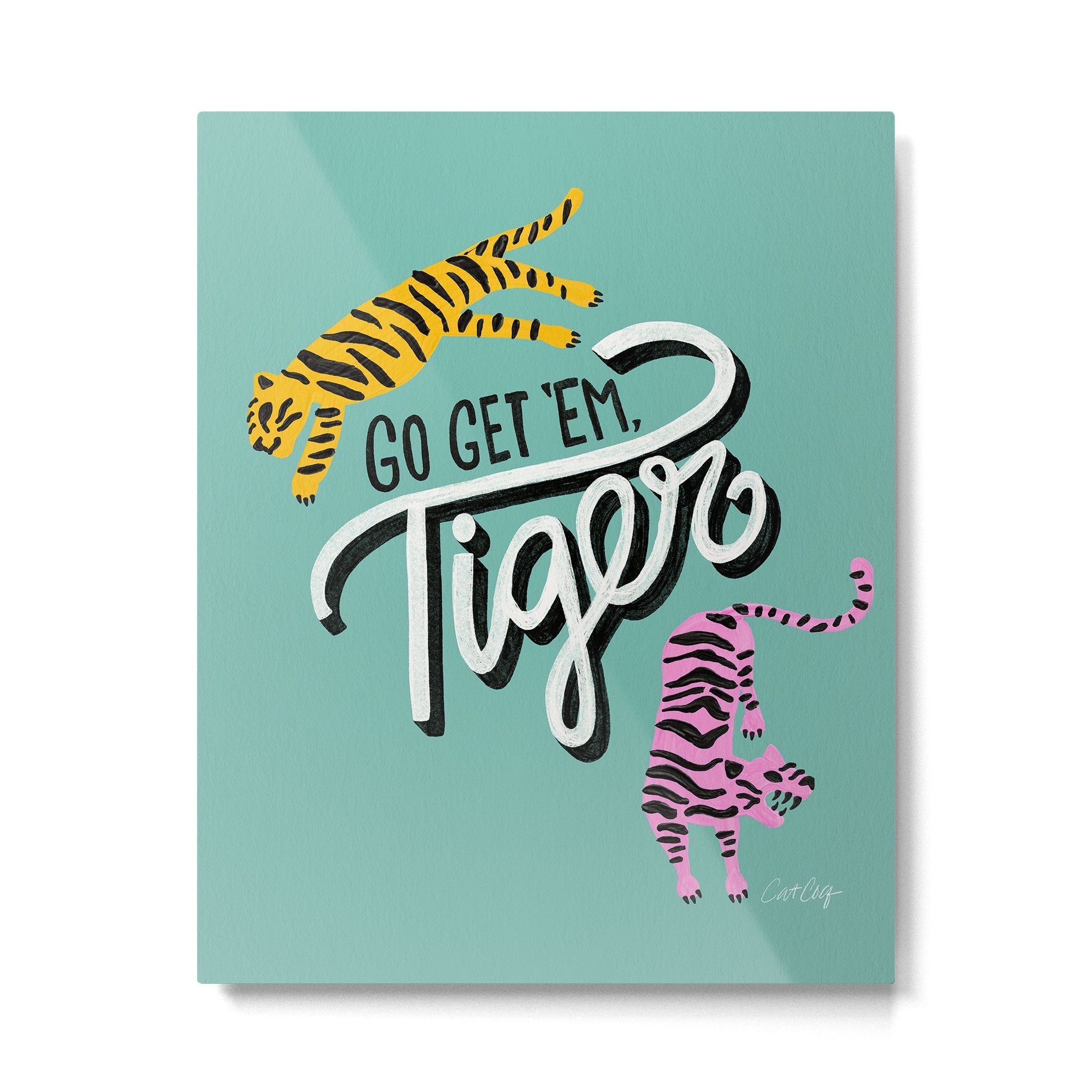 Go Get 'Em Tiger - Mint Palette Metal Print | TeksDecor