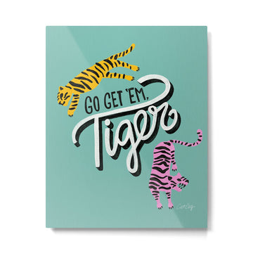 Go Get 'Em Tiger - Mint Palette Metal Print | TeksDecor