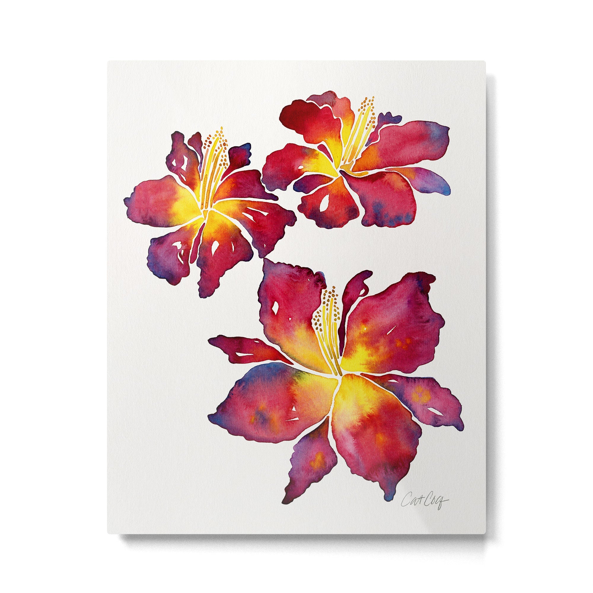 Iris Bloom - Red Palette Metal Print | TeksDecor