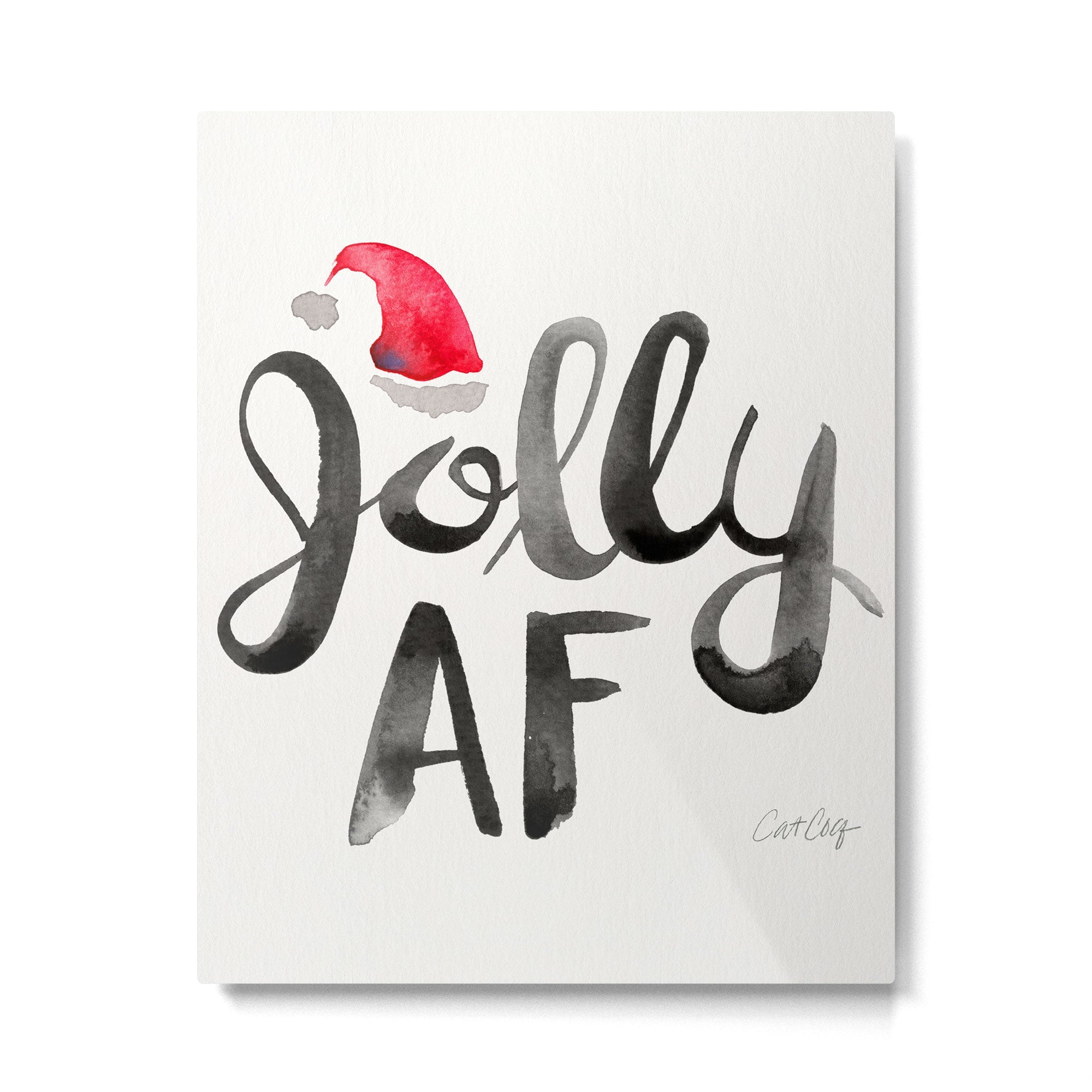 Jolly AF - Black Typography Metal Print | TeksDecor