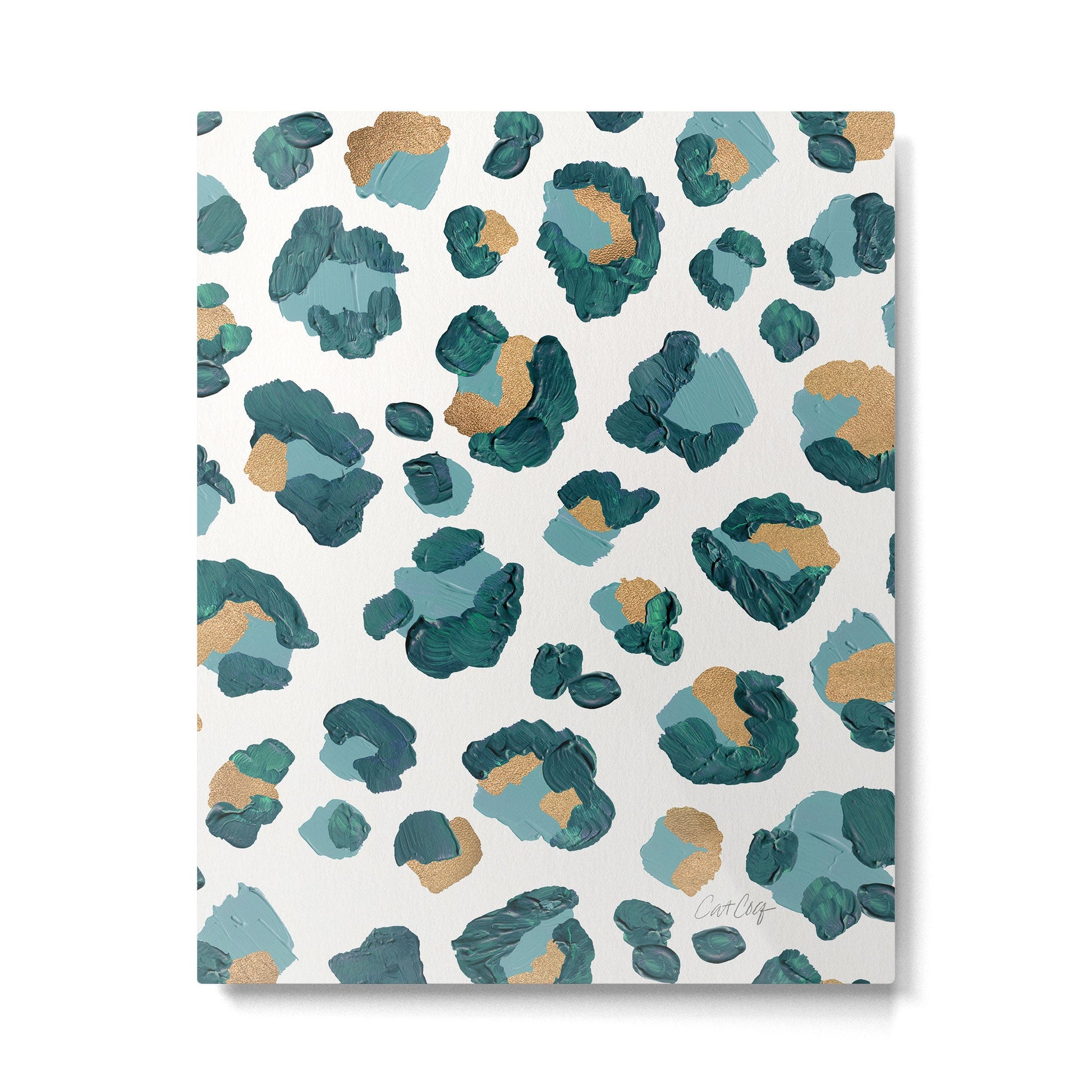 Leopard Print - Teal & Copper Metal Print | TeksDecor