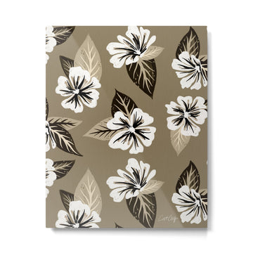 Mountain Wild Flowers - Sepia Metal Print | TeksDecor