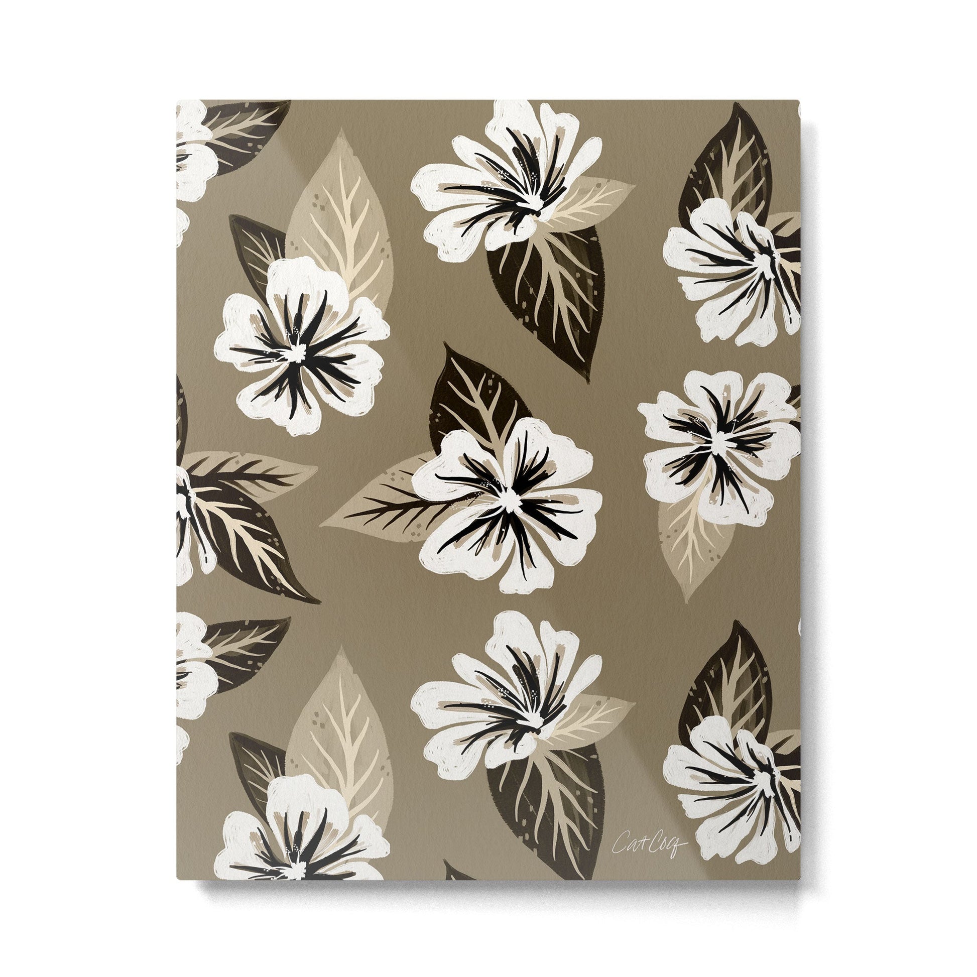 Mountain Wild Flowers - Sepia Metal Print | TeksDecor