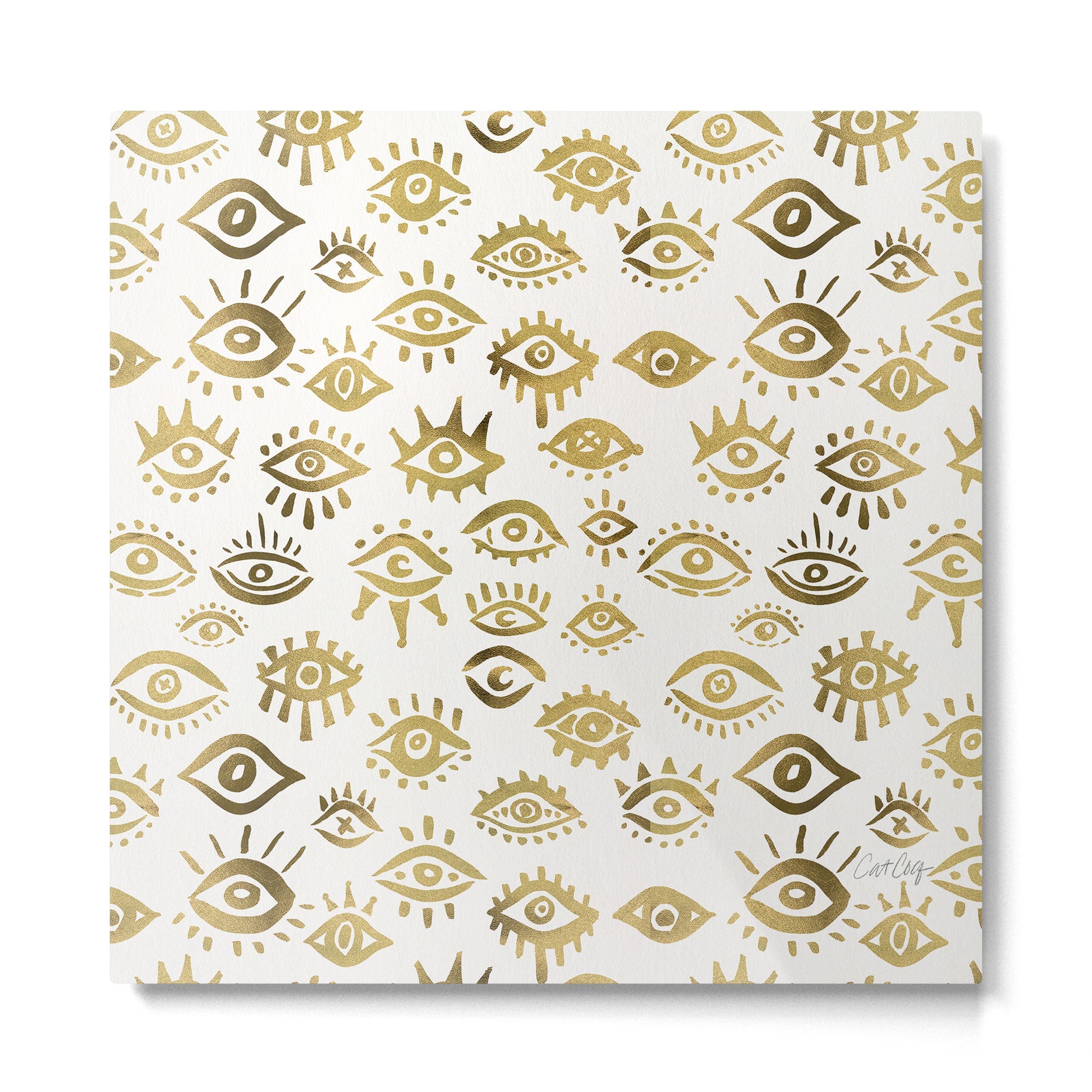 Mystic Eyes - Gold Metal Print | TeksDecor