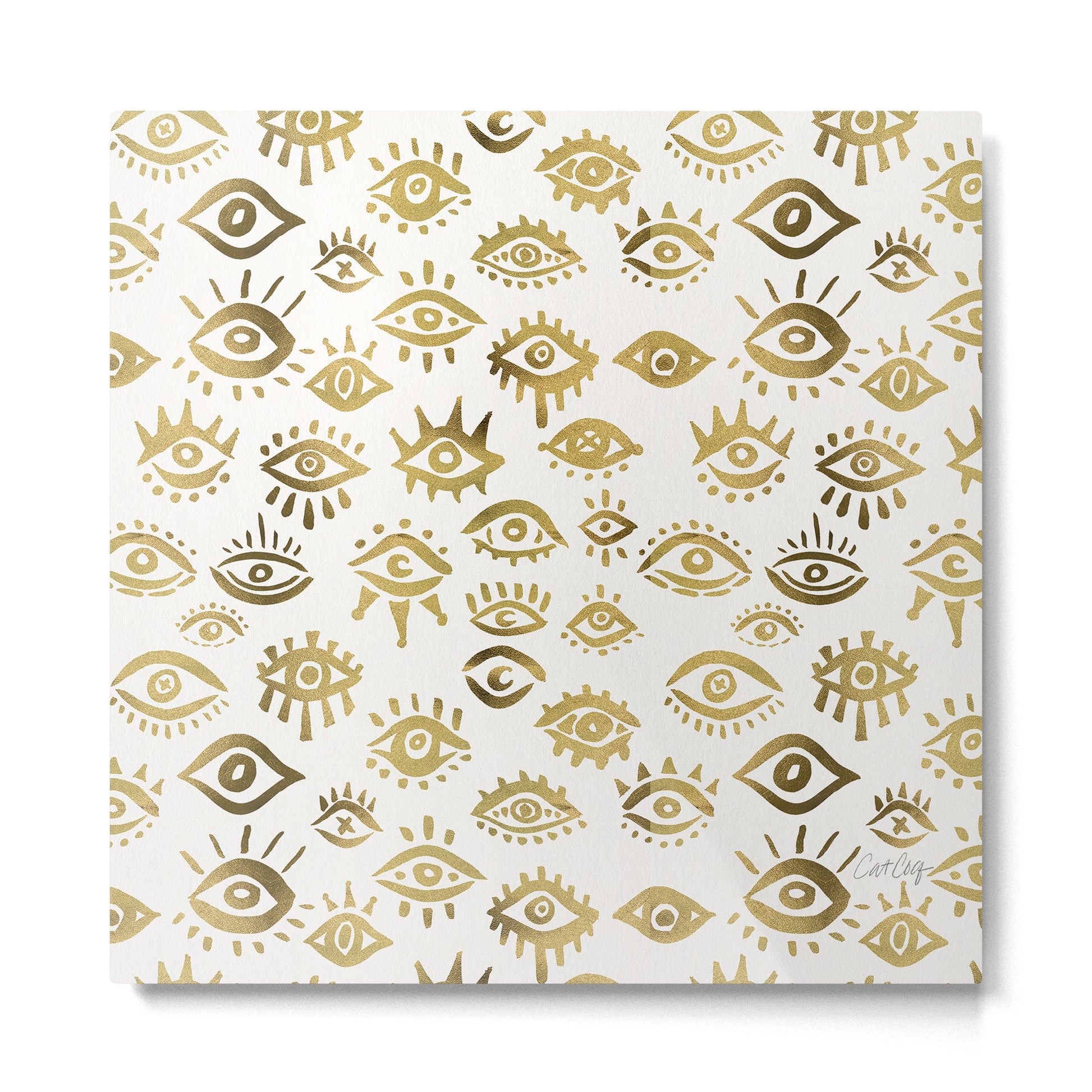 Mystic Eyes - Gold Metal Print | TeksDecor