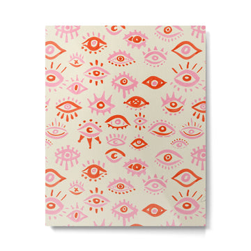 Mystic Eyes - Pink & Red Metal Print | TeksDecor