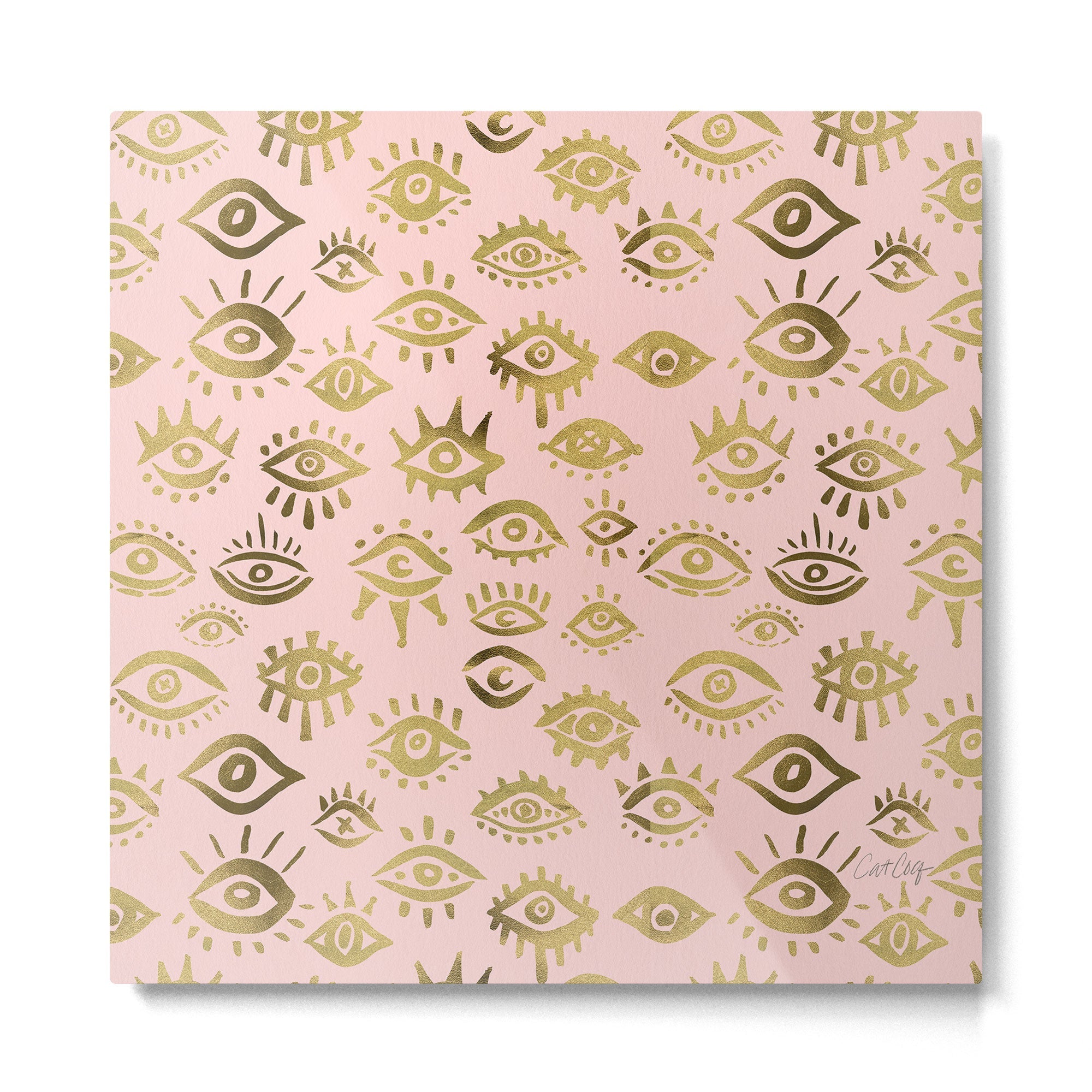 Mystics Eyes - Blush & Gold Metal Print | TeksDecor