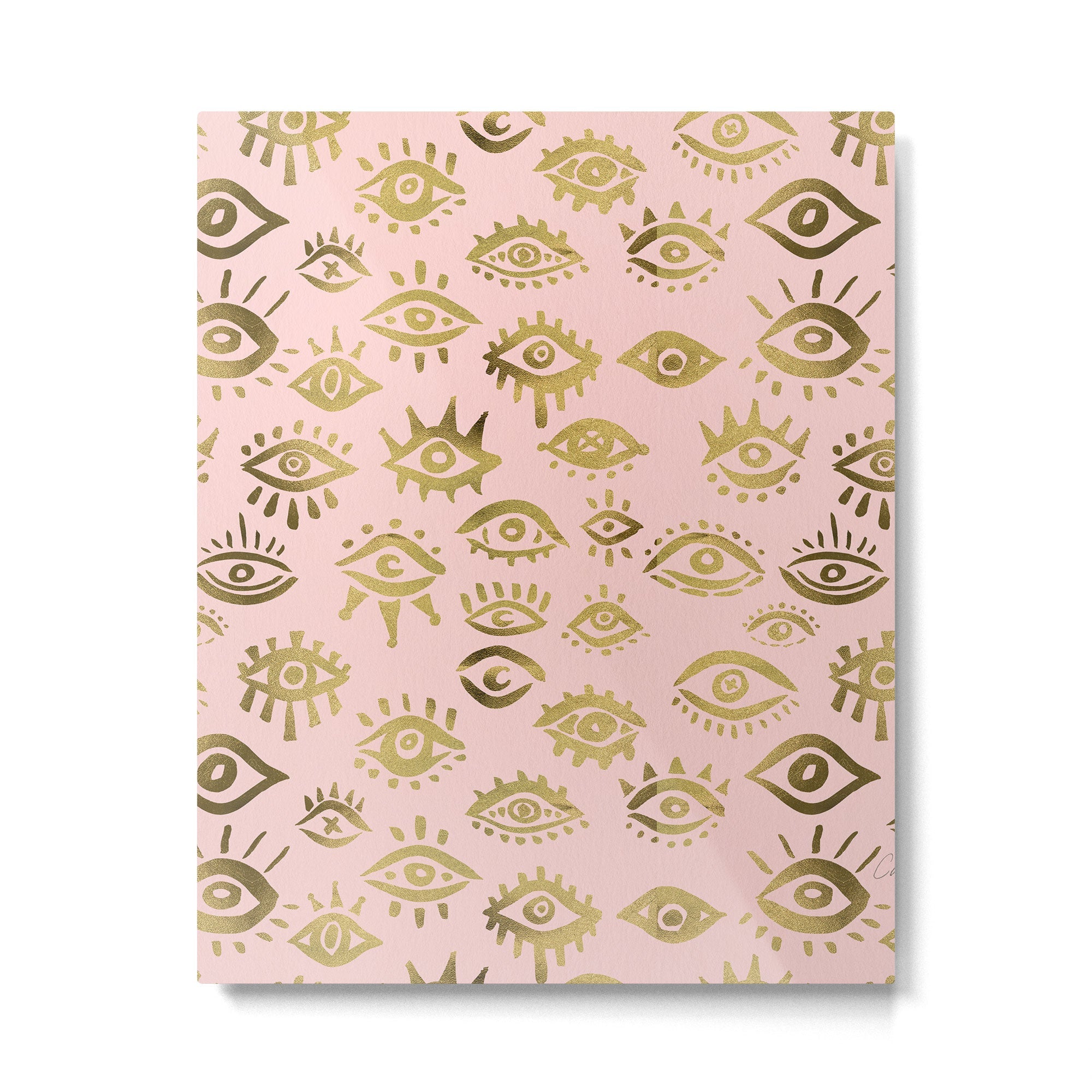 Mystics Eyes - Blush & Gold Metal Print | TeksDecor