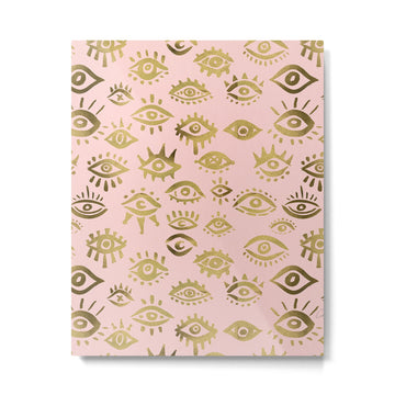 Mystics Eyes - Blush & Gold Metal Print | TeksDecor