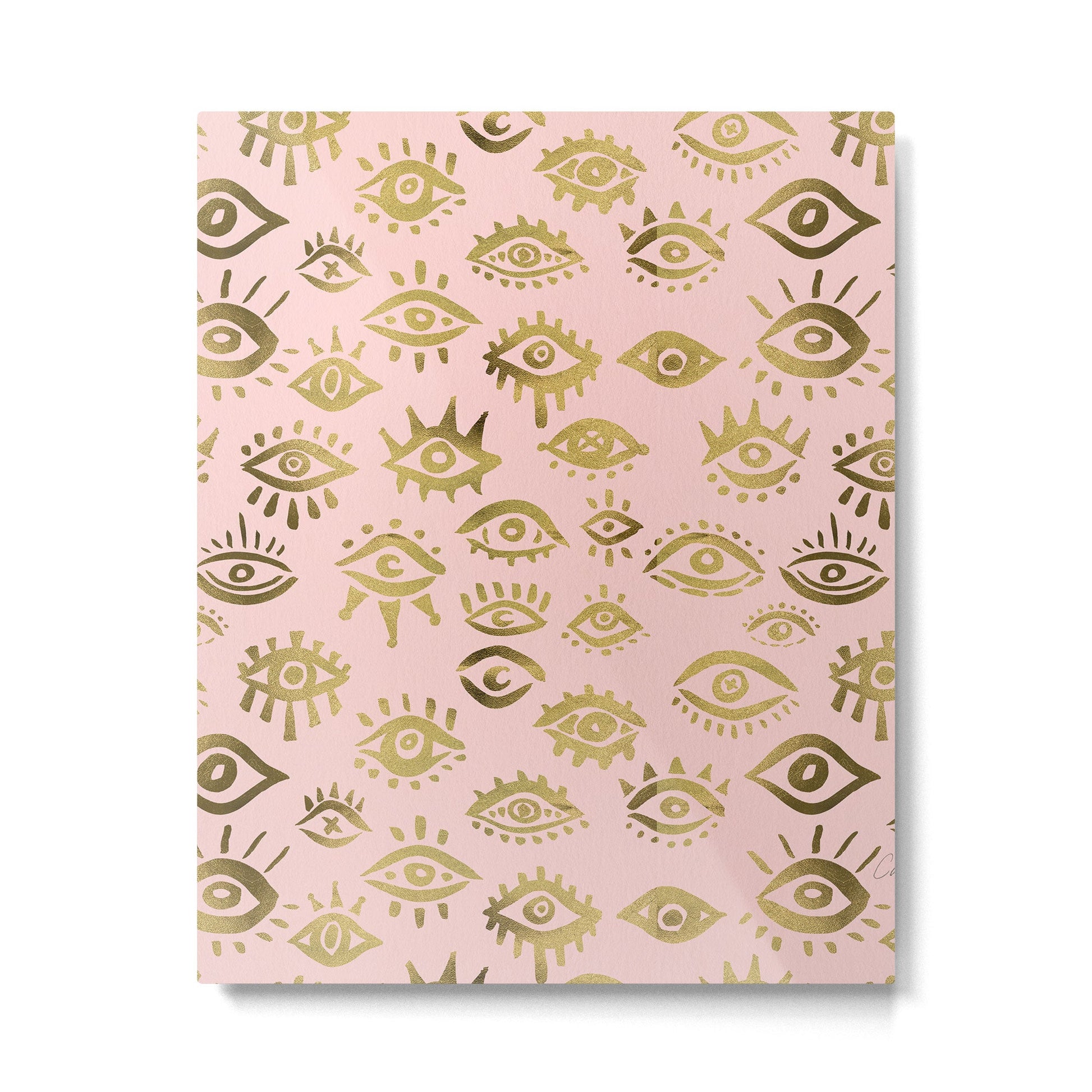 Mystics Eyes - Blush & Gold Metal Print | TeksDecor