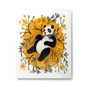 Panda Vibes - Marigold Palette Metal Print | TeksDecor